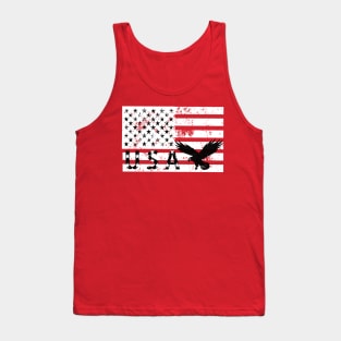 USA American Flag Vintage with eagle Patriotic Day 4th of July Tank Top